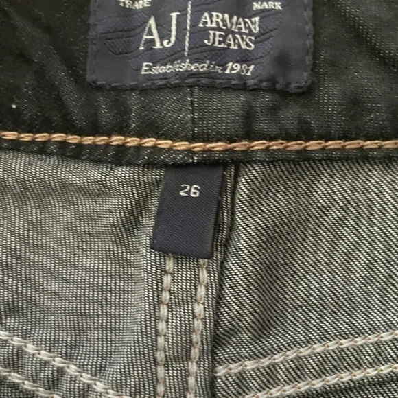 NWT Armani Skinny Slim Jeans Black Denim, Size 26 - Picture 7 of 9